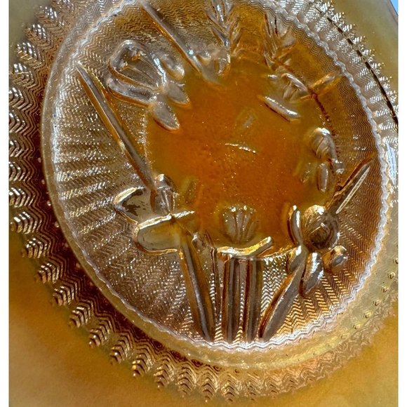 Vintage Jeannette - Iris & Herringbone - Iridescent Marigold Saucer - Picture 4 of 5
